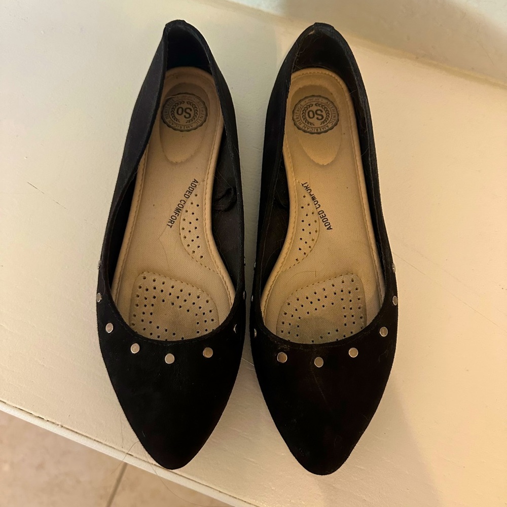 SO Black Loafers with Metallic Studs